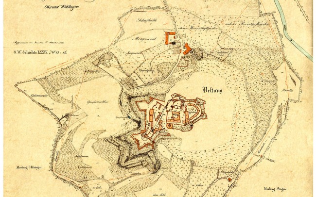 Historische Karte von 1840 „Hohentwiel“, Copyright Stadt Singen, 14/2015